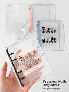 Beautizon Nailartlab 1 buah Buku Penyimpanan Seni Kuku yang Dapat Dipakai - Album Koleksi Kartu Warna Kuku Transparan, Desain Lembar Lepas yang Dapat Dilepas, Buku Tampilan & Pengorganisasian Sampel Kuku Profesional - MultiWarna - View 1
