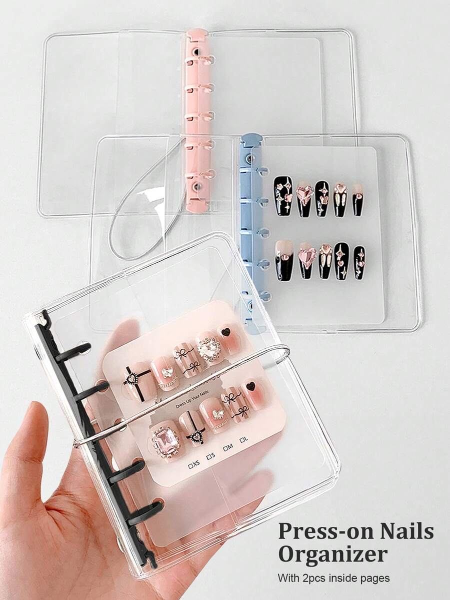 Beautizon Nailartlab 1 buah Buku Penyimpanan Seni Kuku yang Dapat Dipakai - Album Koleksi Kartu Warna Kuku Transparan, Desain Lembar Lepas yang Dapat Dilepas, Buku Tampilan & Pengorganisasian Sampel Kuku Profesional - MultiWarna - View 1