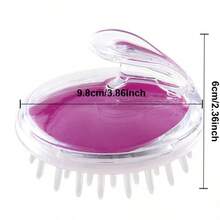 Crystal Clear Shampoo Brush Head Massage Shampoo Brush Shampoo Massage Brush Silicone Shampoo Brush - Purple - View 2