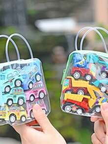 6pcs/Pack Mini Pull Back Cars Creative Lovely Simulation Cartoon Cart Model Carnival Prizes,Goody Bag Fillers Birthday Festivals Gift - Multicolor - View 11