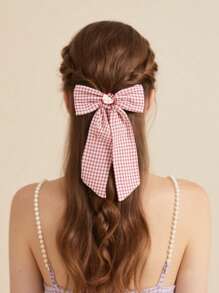 Sanrio 1pc Sanrio Bow Hairpin, With Cute Cartoon Decoration, Girls' Big Bow Hairpin, Ponytail With Big Hairpin Accessories, Small Crocodile Hairpin Hair Accessories Cute Ponytail Clip, Women's Hair Accessories Cute Oversized Long Tail Hairpin Metal Clip First Choice For Gifts, Accessories For Girls At The Beach., Flat Claw Clip, Claw Clips, Clips For Hair, Hair Slide, Hair Claws