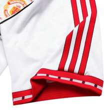 Adidas Camiseta de manga corta MUFC A JSY 91, con logotipo del equipo del Manchester United, cuello redondo, camiseta de fútbol para entrenamiento de fitness para hombres JF0376 - Blanco/Rojo - Ver 6