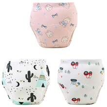 6件婴儿如厕训练裤 - 透气训练内裤，松紧腰身，柔软舒适，适合幼儿，多色可选，如厕训练，幼儿内裤，婴儿尿布裤，设计简约，面料耐用。送给男婴和女婴的最佳礼物