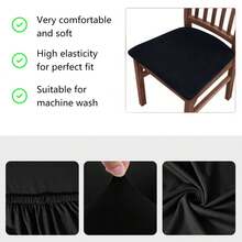 [4pcs Stretchy Chair Covers] 4pcs Stretchy Solid Color Brushed High Elasticity Chair Covers   Soft Comfortable Retro Style Slipcovers With Adjustable Ties For Dining Chairs, Office & Home Decor   Hand Wash Only