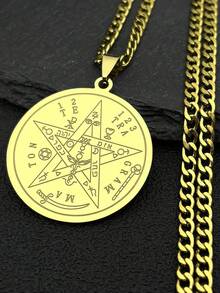 Tetragrammaton Vòng Cổ Dành Cho Nữ Thép không gỉ Ngôi Sao Pentagram Lá Bùa Chuỗi Quà Tặng - vòng cổ - Xem 9