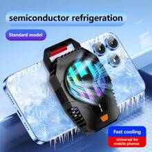 Enfriador de teléfono con pantalla de temperatura, ventilador de enfriamiento para teléfonos de juegos, diseño de clip trasero con iluminación RGB, ventilador portátil y ligero con placa de hielo para teléfonos