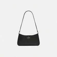Kate Spade Bolso de hombro de piel negra para mujer, tipo clutch, tipo hobo, con cierre de cremallera.