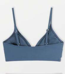 Women's Bikini Top Bathing Suit V Neck Adjustable Spaghetti Straps Twist Front - Marble Blue - View 5