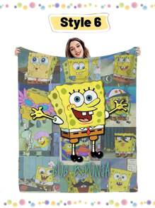 SPONGEBOB Spongebob SquarePants Bath Towel Digital Print Comfortable And Soft SpongeBob SquarePants Cartoon Towel