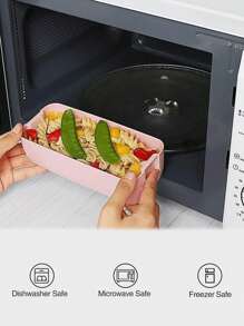 Caja de almuerzo de triple capa, 3 compartimentos, apta para microondas y lavavajillas, apilable, incluye tenedor y cuchara