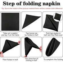 New-2025  12 Piec Satin Napkins Soft Dinner Napkins Square Table Napkins 17 X 17 Inch For Rtaurant Weddings Party Dinner Dration (Black) - Black 17 x 17 inch - View 3