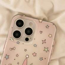 Sanrio Funda para teléfono compatible con iPhone 16, de concha única con degradado rosa en forma de estrella, adecuada para gatos, de doble capa para iPhone 15 Pro Max, nueva funda antideslizante de 14 Pro Max para mujeres con iPhone 13 Pro, de armazón duro