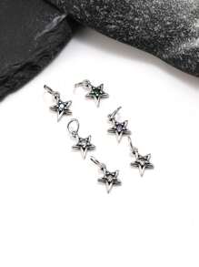 1 pieza Simple y único colgante de plata esterlina 925 con estrella brillante y piedra natal. Regalo de joyería delicada para mujeres u hombres