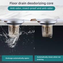 2025 Newest Foot Press Style Floor Drain Cover, Universal Anti-Odor, Anti-Insect Sewer Sealer For Bathroom Back To School