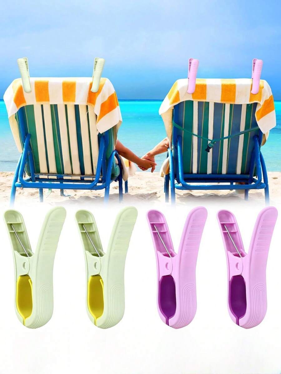 2 pièces, Pinces à linge multifonctionnelles de grande taille, Pinces anti-vent résistantes, Pinces à linge en plastique, Grandes pinces antidérapantes pour fixer les couettes, les vêtements, les serviettes, les chaussettes et les couettes - Multicolore - Voir 1