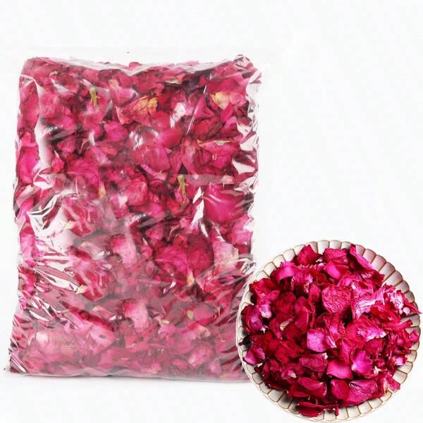1pc Natural Dried Rose Petals, 17.64oz Real Flower For Foot Bath, Body Bath, Spa, Romantic Wedding, Confetti, Home Fragrance, Bath Shower, Soap Candle Making, Party Wedding Decor Supplies, DIY Crafts.Real Flower Dry Red Rose Petal For Foot Bath, Body Bath, Spa, Wedding, Confetti, Home Fragrance, Candle Making, Soap Making, DIY Crafts - 100% Pure And Organic