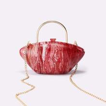 Women's Handbag In A New Style Made Of Pressed Acrylic, Evening Bag, Shoulder Bag With One Shoulder Strap, Clutch Bag For Wedding Banquets, Chain Handbag - 珍珠色 - 查看 2