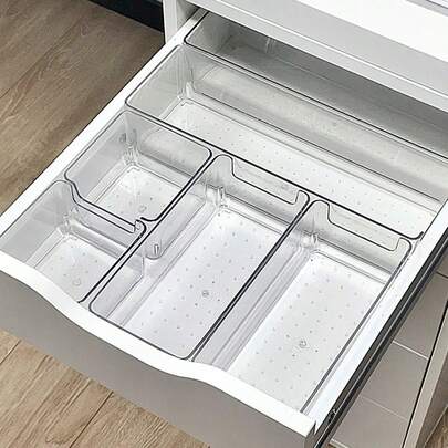 Organizator de machiaj cu 8 bucăți, cutie de depozitare pentru birou pentru sezonul de întoarcere la școală, potrivită pentru cosmetice și papetărie, cutie de depozitare pentru birou pe 8/4/2, suport de afișare pentru cosmetice, sticlă de îmbuteliere, produs de îngrijire a pielii, suport de depozitare pentru parfumuri, coș de depozitare pentru dormitor, baie, cadouri