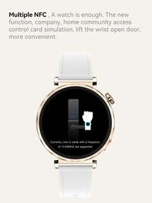 Microwear Reloj inteligente multifuncional, compatible con llamadas inalámbricas/música, recordatorio de SMS, recordatorio de sedentarismo, carátula y fondo de pantalla personalizables, múltiples modos deportivos. Compatible con teléfonos Android e iOS. Unisex - Oro rosa - Ver 10