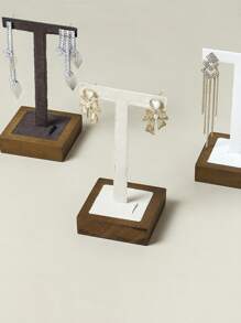 1pc Walnut Wood Earring Display Rack, Jewelry Storage Organizer & Photo Prop For Women Storage Organizer Travel Essentials Back To School Dormitory Storage Fall Decor