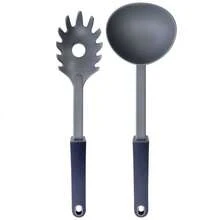 Bluemarine 2 Piece Ladle And Pasta Server Utensil Set In Navy Blue - asPic - View 4