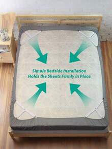 4pcs/Set Triangle Household Bed Sheet Fixers, Adjustable Elastic Sofa Bed Sheet Fixing Clips, Tablecloth Fixing Belt, Anti-Running Anti-Slip Sheet Buckles - Multicolor - View 5