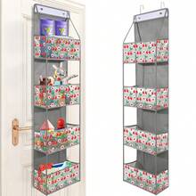 1 pieza de organizador colgante de 4/6 capas para colgar sobre la puerta, organizador de almacenamiento de cosméticos para colgar en la pared, para guardería, baño, armario, dormitorio, dormitorio universitario. HHXI - 4 capas-gris cereza - Ver 22