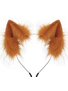 Handmade Faux Fur Animal Ears Headband Furry Cat Fox Ear Hairhoop Headwear Costume Accessory For Cosplay Masquerade