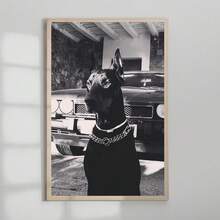 1 件奢华杜宾犬墙饰，奢华时尚海报，黑白，房间装饰，狗狗墙饰，时尚印花时尚房间装饰墙饰客厅装饰办公室装饰卧室装饰厨房装饰浴室装饰墙饰家居装饰海报（无框） - 彩色 - 查看 3