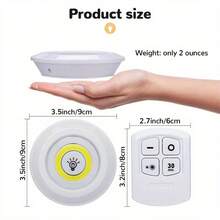 [Remote LED Punk Lights] 5pcs Cordless LED Punk Light Set - Remote Controlled, Magnetic Stick-On Night Lights For Hallway, Bathroom, Bedroom, Kitchen, Cabinet, And Stairs Home Decor With Easy Installation - 5pcs - View 3