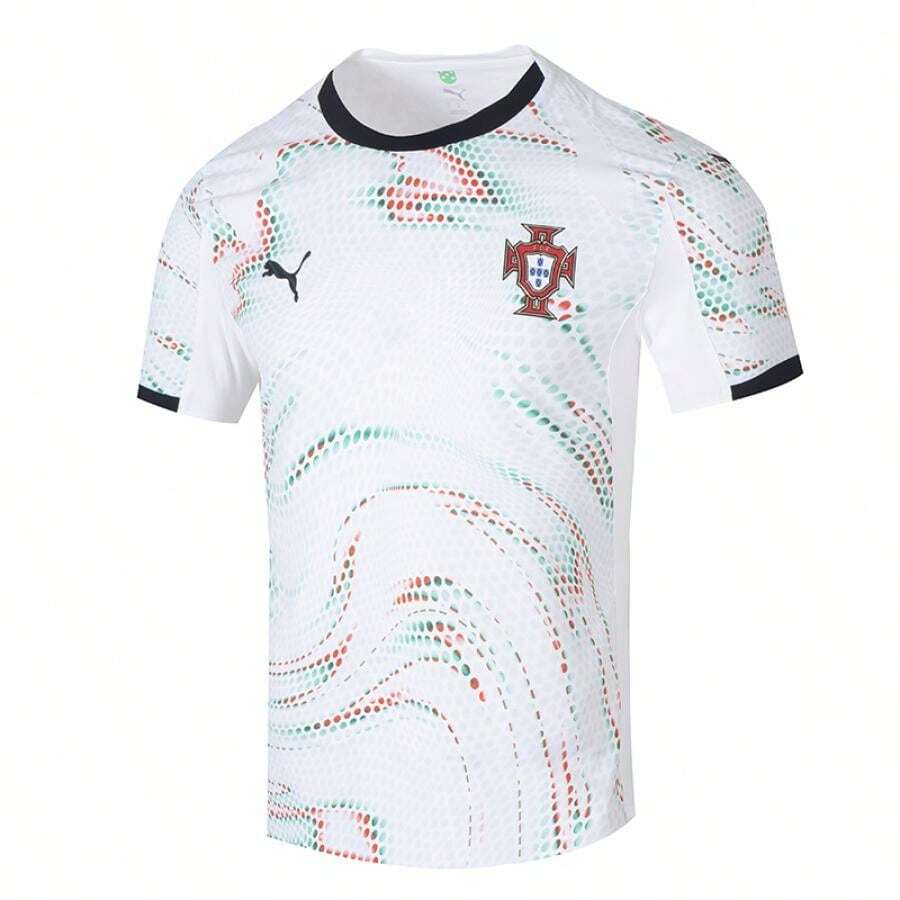 Puma Camiseta auténtica de manga corta de la segunda equipación de la Federación Portuguesa de Fútbol, con tejido Dri-Cell, cuello redondo, edición de jugador de la selección nacional de Portugal, para hombre - Blanco - Ver 1