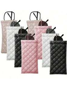 1 Stück/2 Stücke/3 Stücke/4 Stücke/8 Stücke Unisex tragbare komprimierte Brillenetui - Multifunktionale Aufbewahrungstasche aus PU-Leder für Brillen, Handy, Münzen, Augenmasken und Make-up Pinsel (4 Farben erhältlich) für Reiseaufbewahrungstasche, Makeup Tasche, Kosmetiktasche