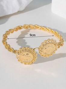 Herseygold 1pc Turkish/Arabic Snake Style Women Anklet, Luxury Gold Plated Middle Eastern Muslim Bride Foot Jewelry