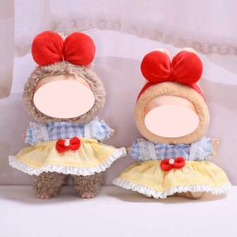 1 st klädset till 17 cm docka, prinsessklänningsset inklusive topp och byxor, lämplig för 1:a, 2:a och 3:e generationens dockor