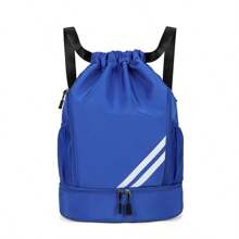 1 pieza Mochila con cordón de nailon, puede contener raqueta de bádminton, bolsa impermeable para entrenamiento de baloncesto, equipo y zapatos de fútbol, mochila ligera unisex para deportes al aire libre y fitness