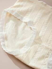 5件套女士三角裤，波浪蕾丝，可爱甜美图案设计，透气舒适的针织面料，白色内裤，粉色内裤，粉色花朵，女士可爱内裤，日常穿着，节日婚礼穿着，仙女风格