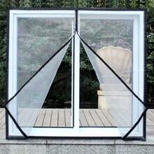 Selbstklebender Reißverschluss Fenster Fliegengitter - Mückenschutz, lichttransparent, aus weißem Polyester, verschiedene Größen, leicht abwaschbar, schnurlos Design für Schlafzimmer & Wohnbereiche Selbstklebender Reißverschluss Fenster Fliegengitter Mückennetz, weiß, einfach zu installieren, verschiedene Größen, Polyestergitter Stoff, transparentes Innenleben-Design, einfach zu installierende Abschirmung, transparentes Gitter Design Raumdekoration Wohndekoration Wohnzimmerdekoration Vorhänge
