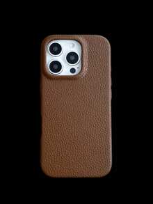 JAK High-Grade Leather Mobile Phone Case,Compatible With Iphone 17 Pro Max Case/17 Pro Case/17 Case.Compatible With Iphone 16 Promax Case/16 Plus/15 Case/15 ProMax Case/14 Pro Max Case/13 Case/13 ProMax Case/12 Case/11,Stylish Shockproof Phone Cases,Christmas Decoration Phone Case,Christmas Gifts.Faux Leather Texture Design - 棕色 - 查看 2