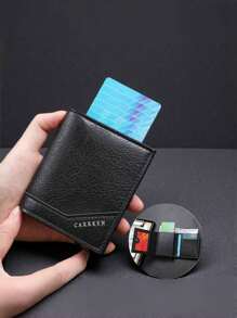 1 pieza Billetera multifunción para hombres con tarjetero plegable, diseño delgado de triple pliegue con múltiples ranuras para tarjetas, regalo ideal para hombres