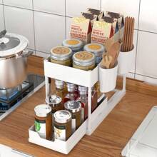 Under Sink Organizers And Storage, 2-Tier Sliding Cabinet Basket Organizer, Multi-Purpose Under Sink Organizers And Storage For Bathroom Kitchenwith