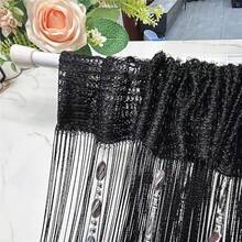 100cmX200cm Decorative Door String Curtain Beads Wall Panel Fringe Window Room Divider Blind For Wedding Coffee House Parts Door Divider Beads Tassel Screen Decoration (Colorfull 25) - 黑色 - 查看 3
