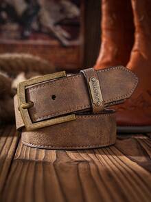 1条男士PU皮腰带，适合休闲、商务、夏季送礼，也适合学校休闲、商务场合、送给男友、丈夫、父亲等男士的礼物，日常佩戴，时尚百搭，适合青少年、户外、度假、运动、旅行、街头、波西米亚风、复古秋季、万圣节等秋冬季配饰，适合青少年、青年、男士，休闲、户外、运动、度假、毕业礼物、生日礼物、日常佩戴。