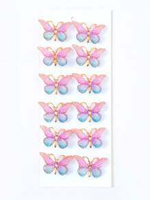 10 pièces/set Pinces à cheveux papillon 3D mignonnes et colorées dégradées pour filles, accessoires capillaires pour filles, convenant pour les fêtes, le port quotidien et un cadeau idéal. Pinces, pinces à cheveux, barrettes, barrettes à cheveux, fournitures scolaires