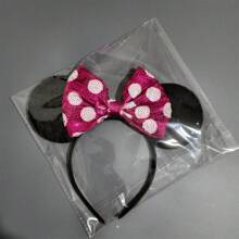 Disney 1pc New Disney Sequin Mickey Mouse Headband, Sequin Minnie Bow Hair Accessories, Holiday Party For Adults And Kids