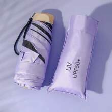 Mini ombrello tascabile da viaggio, ombrello pieghevole in vinile con protezione UV, parasole tascabile a capsula