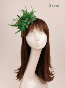 1 Stück Blumen-Haarband Fascinator Hut Tea Party Kopfbedeckung mit Federn Derby Hochzeit Fascinator auf Haarband für Mädchen und Frauen