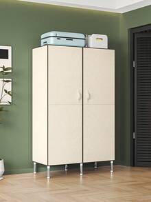 1pc New Portable Wardrobe Closet, Magnetic Double Door, Modern Minimalist Design, Steel Pipe Frame Structure, Reinforced Tube (19mm) Durable, Interior Hanging Rail & Multi-Layer Storage Shelves For Clothes And Daily Items, Suitable For Home, Bedroom, Apartment, Rental - Multicolor - View 4