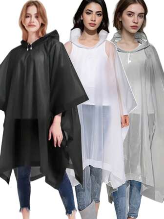 1/2pcs Thick Raincoat, Multi-Purpose Hiking Rain Poncho, Transparent Rain Shawl, Backpack Cover, Sport Style, Camping Hat