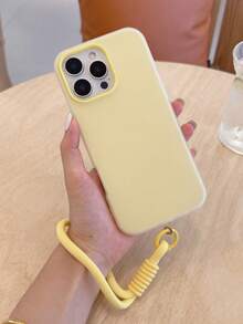 1条尼龙手机挂绳 + 1个TPU+PC二合一磨砂果冻手机壳套装，男女通用，适合户外旅行和跑步，防滑，简约夏日马卡龙色，兼容 11/12/13/14/15/16/16 Pro/16 Pro Max/17/17 Pro/17 Pro Max/17 Air和A17/A16/A15/S25 Ultra/S24 FE/S23 Plus/S22/A56/A55/A54/A73/A72/A06/A05，兼容Redmi 14C/15C/13C/Redmi Note 14 Pro+ 5G/Poco C75/C65，国际版，非国内版 - 黃色 - 查看 5