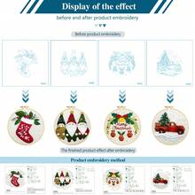 Christmas Embroidery DIY Kit [Bells/Red Truck/Christmas Tree], Includes Embroidery Frame, Needle, Thread, Printed Fabric, Beginner Cross Stitch Set, Christmas Decor Handmade Gift, Limited Time Offer
